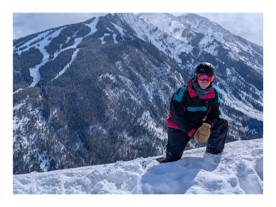 A skiing photograph for the Skiing Film Recipe Collection